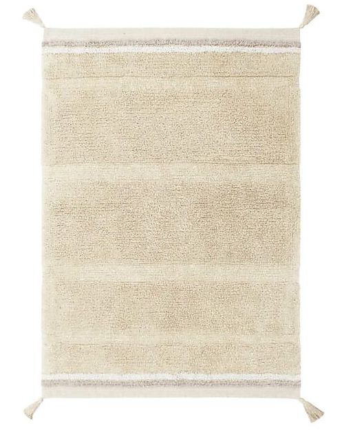 Lorena Canals Washable Rug - Bloom Golden - Fantasy Garden - Natural and Gold - Cotton - (90x130 cm) Carpets