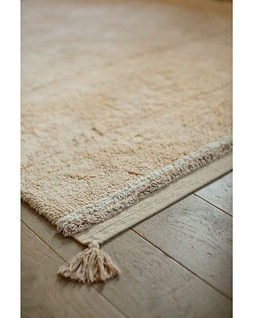 Lorena Canals Washable Rug - Bloom Golden - Fantasy Garden - Natural and Gold - Cotton - (90x130 cm) Carpets