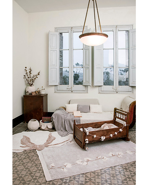 Lorena Canals Washable Rug Cotton Bolls, Pearl Grey - 100% Cotton (120x170cm) Carpets