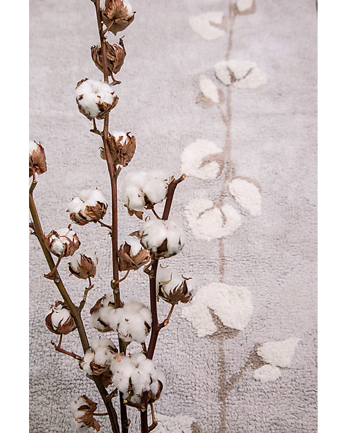 Lorena Canals Washable Rug Cotton Bolls, Pearl Grey - 100% Cotton (120x170cm) Carpets