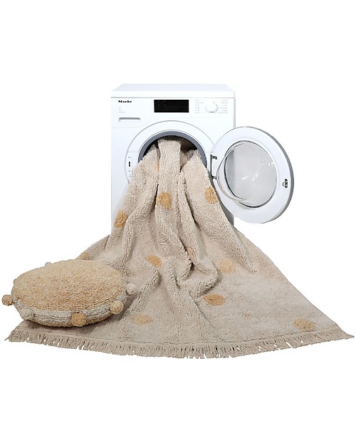 Lorena Canals Washable Rug Hippy Dots - Honey - Cotton (120cm x 160cm) Carpets