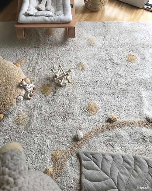 Lorena Canals Washable Rug Hippy Dots - Honey - Cotton (120cm x 160cm) Carpets