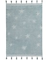Lorena Canals Washable Rug Hippy Stars, Aqua blue - 100% Cotton (120 x 175 cm) Carpets