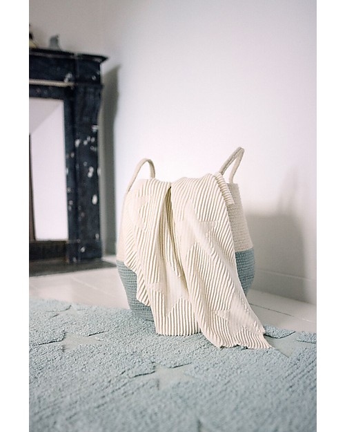 Lorena Canals Washable Rug Hippy Stars, Aqua blue - 100% Cotton (120 x 175 cm) Carpets