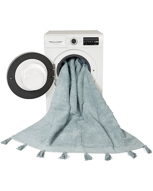 Lorena Canals Washable Rug Hippy Stars, Aqua blue - 100% Cotton (120 x 175 cm) Carpets