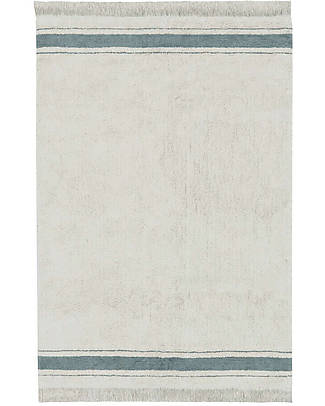Lorena Canals Washable Rug - Off White and Vintage Blue - Natural Cotton - Little Chefs Collection - 90 x 130 cm Carpets