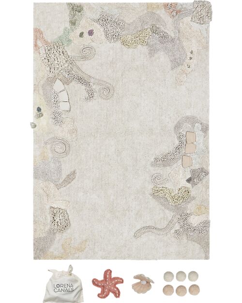 Lorena Canals Washable Rug - Seabed - Vintage Nude - Cotton - Sea Wonders Collection - 90 x 130 cm Carpets