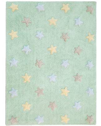 Lorena Canals Washable Rug Stars - Tricolor Soft Mint - Cotton - (120x160 cm) Carpets