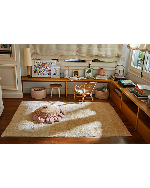 Lorena Canals Washable Rug - Sweet Honey - Ivory/Golden - Cotton - Planet Bee Collection - 140 x 200 cm Carpets
