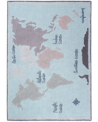 Lorena Canals Washable Rug Vintage Map, Back to school - 100% Cotton (140 x 200 cm) Carpets