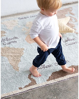Lorena Canals Washable Rug Vintage Map, Back to school - 100% Cotton (140 x 200 cm) Carpets