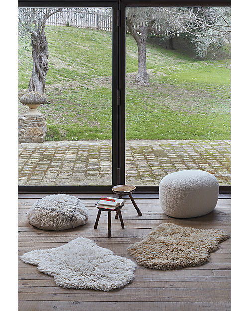 Lorena Canals Wool Round Edge Rug - Sheep White - Sheep of the World Collection - 75 x 110 cm Carpets