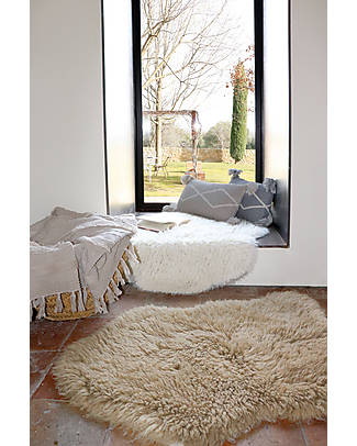 Lorena Canals Wool Round Edge Rug - Sheep White - Sheep of the World Collection - 75 x 110 cm Carpets