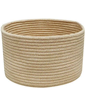 Lorena Canals Woven Basket - Gold - Large and Elegant! - Little Chefs Collection Toy Storage Boxes