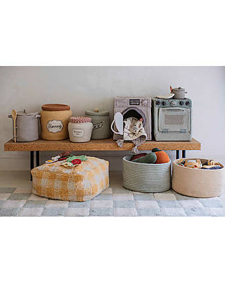 Lorena Canals Woven Basket - Gold - Large and Elegant! - Little Chefs Collection Toy Storage Boxes
