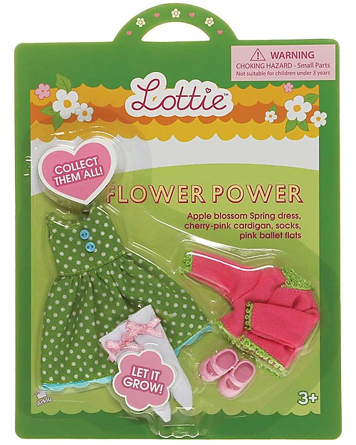Lottie Flower Power Outfit Set, for Lottie Doll Dolls Accessories