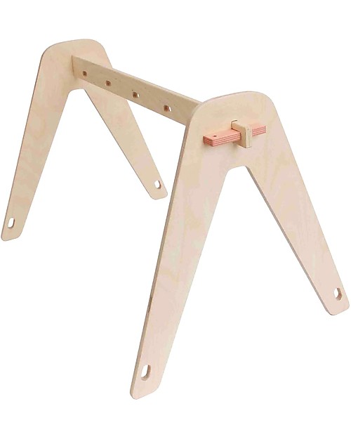 Loullou Baby Gym Combination Pack Rose, Wooden Baby Gym + Pink Hanging Toys Baby Gym