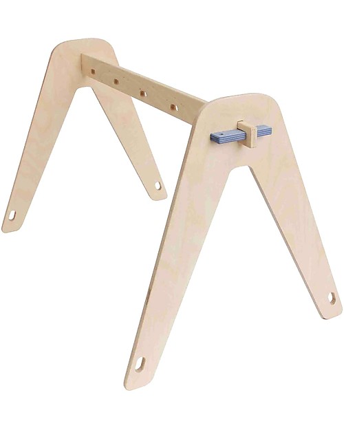 Loullou Baby Gym Combination Pack, Wooden Baby Gym + Blue Hanging Toys Baby Gym