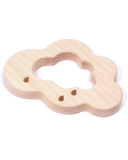 Loullou Natural Teether, Cuddle a Cloud Toy - Maple Wood Teethers