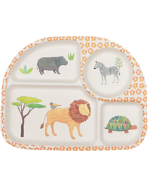 Love Mae 5-pieces Bamboo Dinner Set, Safari - Durable and ecological! Perfect gift idea! Bowls & Plates