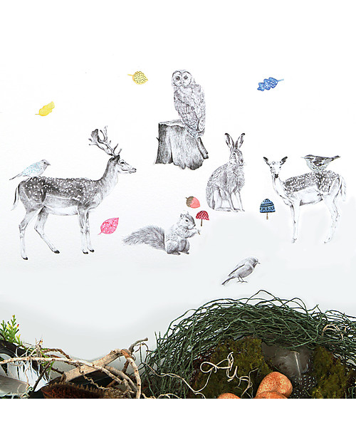 Love Mae Mini Fabric Stickers, Forest Folks Repositionable! Great