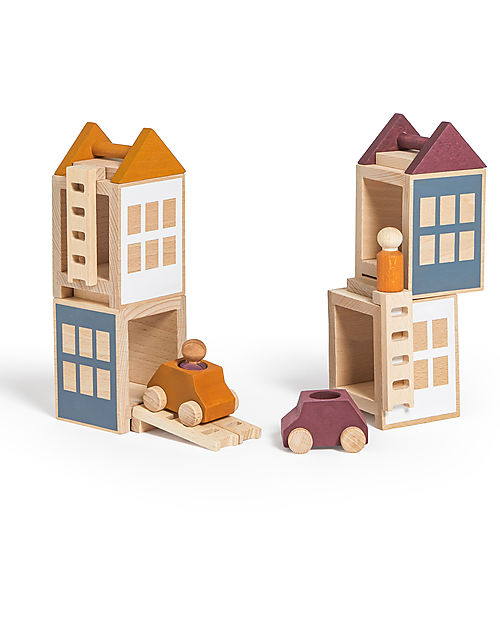 Lubulona Lubu Town Maxi - Autumnvale - FSC-PEFC Beech Wood Wooden Toy Cars, Trains & Trucks