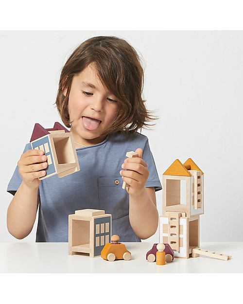 Lubulona Lubu Town Maxi - Autumnvale - FSC-PEFC Beech Wood Wooden Toy Cars, Trains & Trucks