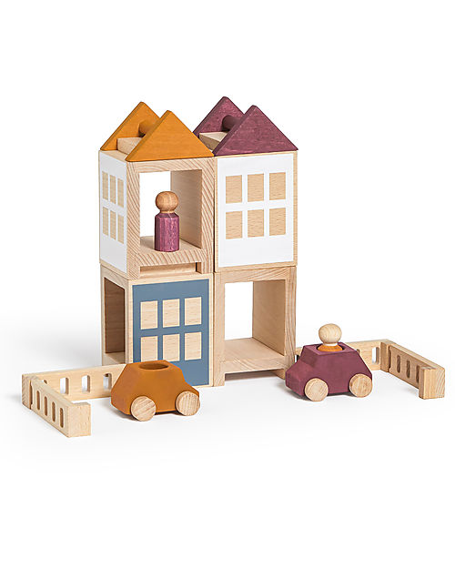 Lubulona Lubu Town Maxi - Autumnvale - FSC-PEFC Beech Wood Wooden Toy Cars, Trains & Trucks