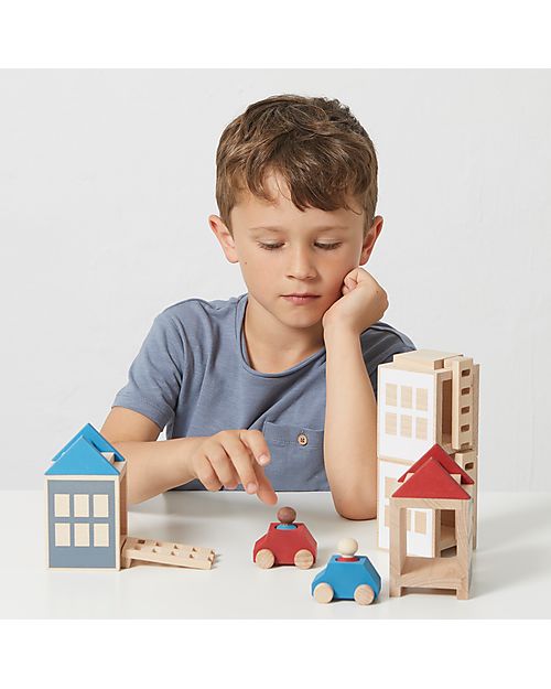 Lubulona Lubu Town Maxi - Summerville - FSC-PEFC Beech Wood Wooden Toy Cars, Trains & Trucks