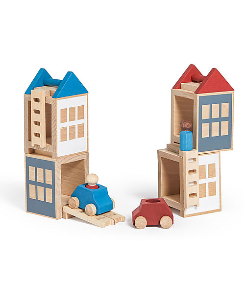 Lubulona Lubu Town Maxi - Summerville - FSC-PEFC Beech Wood Wooden Toy Cars, Trains & Trucks