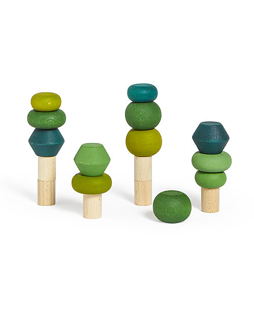 Lubulona Summer Stacking Trees - FSC-PEFC Beech Wood Wooden Toy Cars, Trains & Trucks