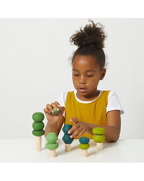 Lubulona Summer Stacking Trees - FSC-PEFC Beech Wood Wooden Toy Cars, Trains & Trucks