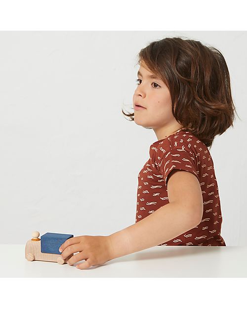 Lubulona Truck with Figure - Blue - Beech and Maple Wood FSC-PEFC Wooden Toy Cars, Trains & Trucks