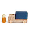 Lubulona Truck with Figure - Blue - Beech and Maple Wood FSC-PEFC Wooden Toy Cars, Trains & Trucks