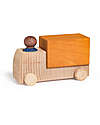 Lubulona Truck with Figure - Ochre - Beech and Maple Wood FSC-PEFC Wooden Toy Cars, Trains & Trucks