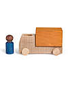 Lubulona Truck with Figure - Ochre - Beech and Maple Wood FSC-PEFC Wooden Toy Cars, Trains & Trucks
