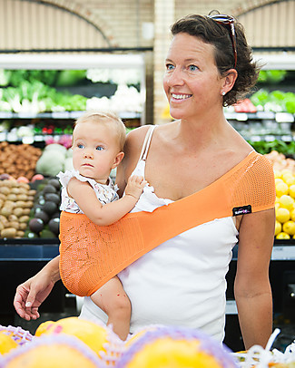 Lucky Baby Ultra Light Baby Sling Tangerine Orange - SUPPORi - 3-36 mths - Fits in your Pocket Baby Slings