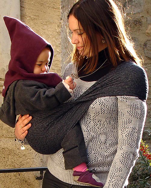 Lucky Baby Wacotto, 2-in-1 Baby Carrier, Grey - Also great as infinity scarf! Baby Slings