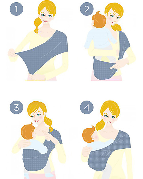 Lucky Baby Wacotto, 2-in-1 Baby Carrier, Navy Blue - 6-36 mths - Also great as infinity scarf! Baby Slings