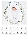 Lulujo Baby Baby’s First Year Swaddle + Cards Set, Hello World - For the social baby and parents! Muslin Swaddle