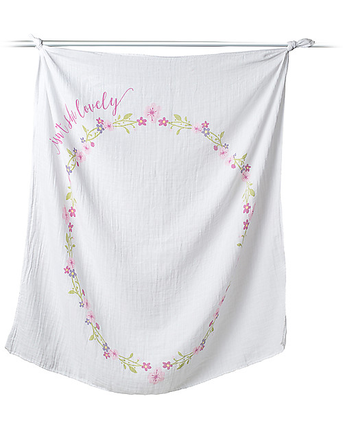 Lulujo Baby Baby’s First Year Swaddle + Cards Set, Isn't She Lovely - For the social baby and parents! Muslin Swaddle