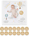 Lulujo Baby Baby’s First Year Swaddle + Cards Set - Notre Hymne a l'Amour - For the social baby and parents Muslin Swaddle