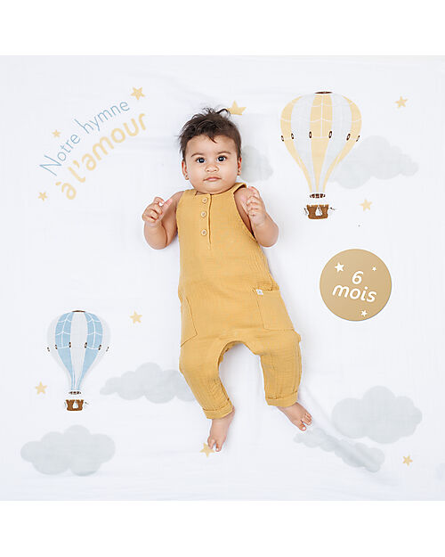 Lulujo Baby Baby’s First Year Swaddle + Cards Set - Notre Hymne a l'Amour - For the social baby and parents Muslin Swaddle