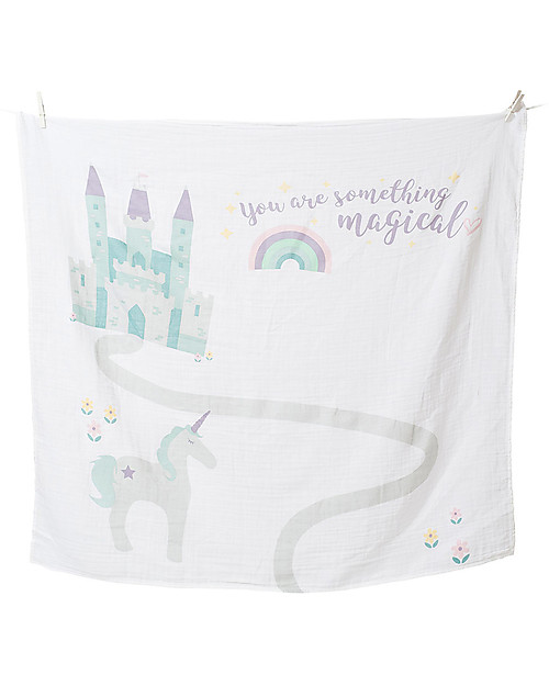Lulujo Baby Baby’s First Year Swaddle + Cards Set, Something Special - For the social baby and parents! Muslin Swaddle