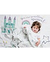 Lulujo Baby Baby’s First Year Swaddle + Cards Set, Something Special - For the social baby and parents! Muslin Swaddle