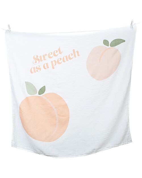 Lulujo Baby Baby’s First Year Swaddle + Cards Set - Sweet as a Peach - For the social baby and parents Muslin Swaddle