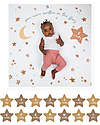 Lulujo Baby Baby’s First Year Swaddle + Cards Set - Written in the Stars - For the social baby and parents Muslin Swaddle
