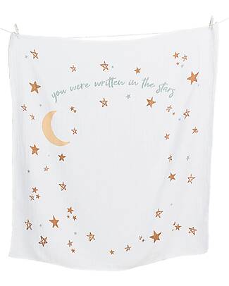 Lulujo Baby Baby’s First Year Swaddle + Cards Set - Written in the Stars - For the social baby and parents Muslin Swaddle