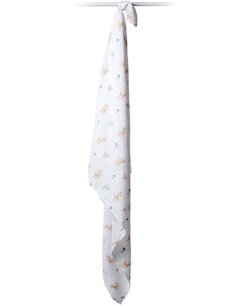 Lulujo Baby Copertina Swaddle 120 x 120 cm, Little Fawn - 100% mussola di cotone Muslin Swaddle