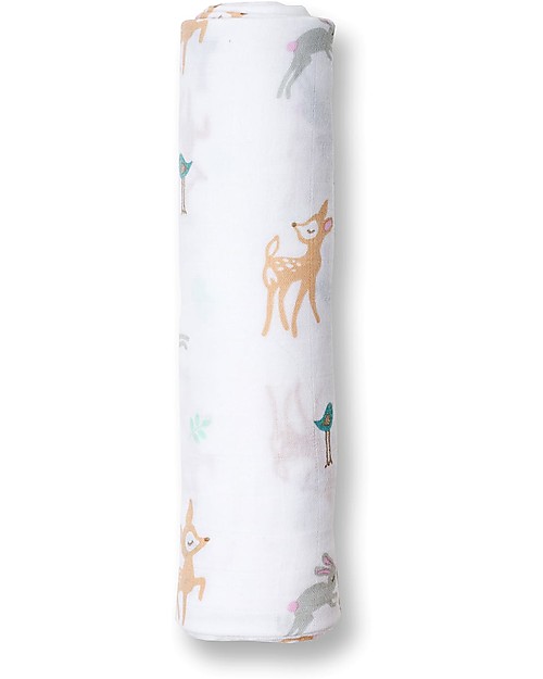 Lulujo Baby Copertina Swaddle 120 x 120 cm, Little Fawn - 100% mussola di cotone Muslin Swaddle